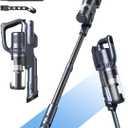 MIUZZY 35,000pa Cordless Vacuum Cleaner, Max 50 Minutes, Lightweight Cordless Cleaners for Home, Stick and Handheld Vacuum for Carpets, Hard Floor, Pet Hair, Cars (Black)