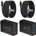 USB C Charger Block 100W, 3Port GaN Super Fast Charger, Type C Wall Charger Adapter with 10ft USB C Charging Cable for MacBook Pro/Air,iPad Pro, iPhone 16/15Pro, Galaxy S24/S23 and More[2 Pack]Black