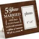Nurawo 5th Year Anniversary Wedding Gifts Photo Frame, 5 Anniversary Picture Frame Gifts for Couples Wife Husband Five Years Anniversary (4x6 Inch Photo)