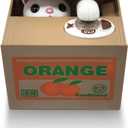 Matney Stealing Coin Cat Box- Piggy Bank - White Kitty - English Speaking