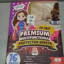 2 x 16Pack - Clear Wall & Door Protector from Dog Scratching - Anti Cat Couch Guard Plastic Sheets, Furniture Self-Adhesive Removable Sticky Tape, Transparent Thick Sofa Scratch Deterrent Frame Cover Film