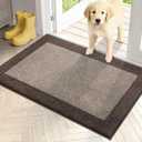 PURRUGS Dirt Trapping Door Mat 24" x 36", Non-Slip Washable Entry Mat, Dog Doormat, Front Door Mat, Super Absorbent Entrance Mat for Muddy Shoes & Paws, Beige & Grayish Brown