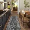 Washable Runners for Hallways Kitchen Rug: 2'x6' Runner Rugs Stain Resistant Non Slip Low Pile Boho Carpet Runners for Hallways Bedroom Entryway Indoor Beside Bathroom Laundry Room (Black)