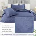 ENJOHOS Oversized King Bedspreads 128x120, California King Quilt Sets, Extra Wide Large King Size Quilts for Bed, Lightweight Reversible Microfiber 3Pieces Cal King Navy Blue Quilt, Damask Pattern Navy Blue, Oversized King - 128x120
