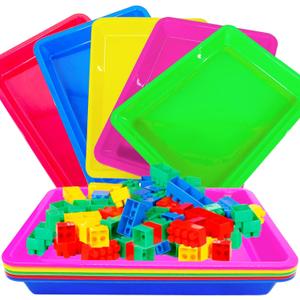10 Pack Activity Plastic Art Trays,14 * 10 Inch Art Trays for Arts and Crafts,Multicolor Plastic Art Trays for DIY Projects,Beads,Painting,Jewelry