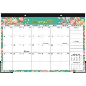 Desk Calendar 2026-2027, Jan 2026 to June 2027, 18 Months Large Calendar 17" x 12" Desktop & Wall Monthly Calendar With Transparent Protect Cover for Home School Office