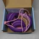 Kids Headphones, Wired Headphones for Kids On Ear with Microphone, 93dB Volume Limiter Headphone for Girls Boys, Foldable Lightweight Headphone for School Learning & Entertainment, Pink Purple