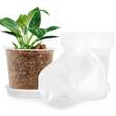 FUIJOL 5 Inch Clear Nursery Pots for Plants with Sacuers 12 Pack, Plastic Flower Pots with Drainage Holes, Variety Pack Seedlings Garden Pot for Indoor Outdoor (5 inch)