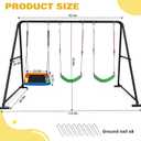 Swing Set for Backyard 3-in-1, 600lbs with 1 Platform and 2 Belt Swing