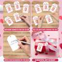 Cazhes Valentine's Day Paper Gift Tags, 50 Pcs Valentine Name Tag with String for Gifts Bags, Popcorn Holiday Presents Wrapping for Party Decoration Supplies - C06