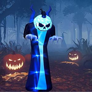 Zukaki 12Ft Giant Halloween Inflatables Pumpkin Halloween Decorations Inflatables with LED Light Sandbags Stakes Strings Halloween Inflatables Outdoor Decorations Blow Up Inflatable Holiday Yard Decoration