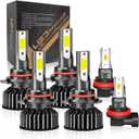 Fit For Honda Civic (2004-2015), 9005 9006 LED Bulbs,9005+9006 High & Low Beam Bulbs, H11 Fog Lights, 500% Brightness, 6000K White,Plug and play, IP68,Pack of 6