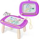 Kikidex Toddler Magnetic Drawing Board, Age 1-3, Purple, Toddler Girl Toys, Doodle Board Pad, Learning & Educational Toys for 1-3 Year Olds, Includes Board, Pen, 4 Table Legs