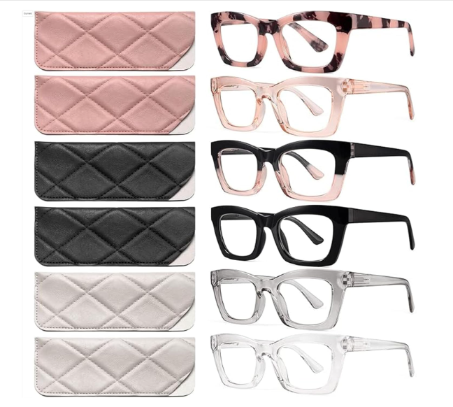 CCVOO 1.75 Oprah Style Reading Glasses for Women, Stylish Eyeglasses, Blue Light Readers for Women, Cheaters, (A1 Mix)