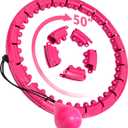 Brebon Weighted Hoola Exercise Fit Hoops Plus Size for Weight Loss, 2 in 1 Weight Loss 24 Detachable Knots Fitness Abdomen Equipment Hoops Adjustable Auto-Spinning Ball for Adult