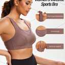ZeroBound Women's Sports Bra High Impact Large Bust Full Coverage Workout Bras Adjustable Wirefree NO Padded Bra (48C, Amber)