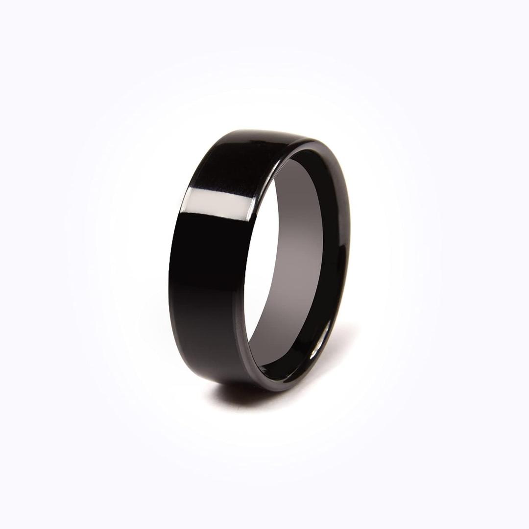 CNICK Tesla Smart Ring Accessories: Ceramic Ring for Model 3/Y/X/S to Replace Key Card Key fob. (6, Black)