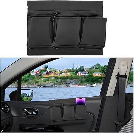 Mandark Leather Car Window Armrest Organizer with Multiple Pockets, Black
Insert installation, holds phones and keys in easy reach, fits most cars, SUVs, and trucks, car interior accessories
