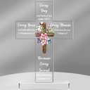 Chunful Acrylic Christian Jesus Gift for Women Men Acrylic Standing Cross Religious Inspirational Gifts with Bible Verse and Prayers Sunflower Cross for Friends Mom Wife Colleague(Fresh Style)