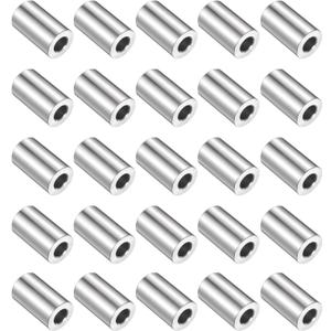 uxcell 25pcs Stainless Steel Spacer 3/8" Bore x 3/4" OD x 1-1/16" Length Screw Bushing Plain Finish Round Metal Spacer for M10 Screws Bolts and Rods