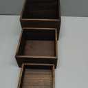 6 Pcs Vintage Brown Square Wooden Cake Stands, Rustic Wood Cake and Cupcake Stands, Table Wooden Stackable Display Stand Box for Catering Dessert Collectibles Jewelry Figures Show