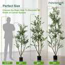 Olive Trees Artificial Indoor, 5FT Tall Faux Olive Tree with Moss and Planter, Artificial Plants Indoor with Natural Wood Trunk and Lifelike Fruits, Fake Tree for Home Office Living Room Decor