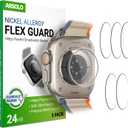 [5 Pack] Flex Guard Nickel Metal Allergy Back Protector for Apple Watch Ultra 3/2/1, Prevent Rash, Contact Dermatitis, Soft Film, Sensor Protector, Back Cover for iWatch 49mm