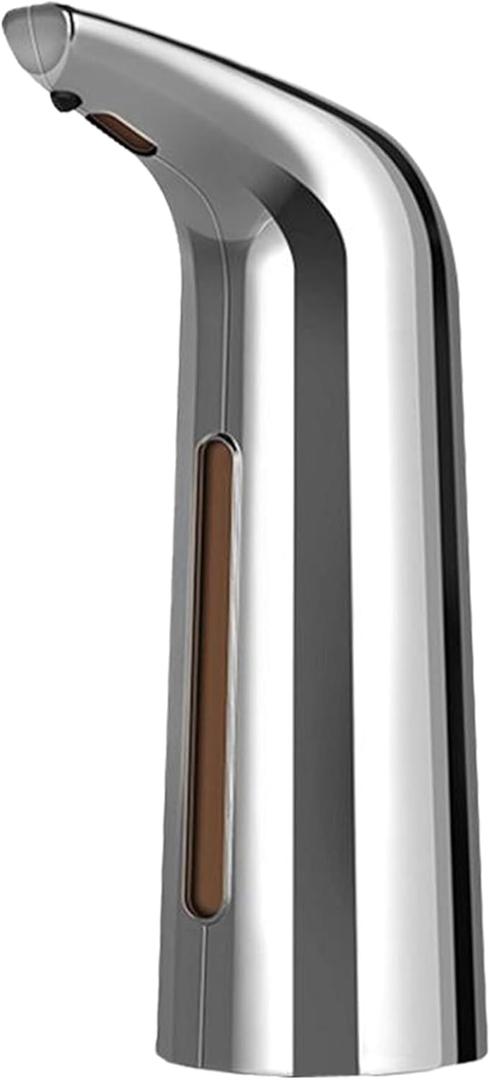 Automatic Soap Dispenser Touchless: 14oz/400ml Liquid Hand Soap Dispenser with Infrared Sensor, Battery Operated Electric Dispenser for Kitchen Bathroom Hotel, IPX6 Waterproof (Silver)