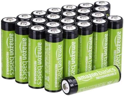 Amazon Basics 18 Pack Rechargeable AA NiMH Batteries, 2000 mAh, 1.2V, Recharge up to 1000x Times, Pre-Charged