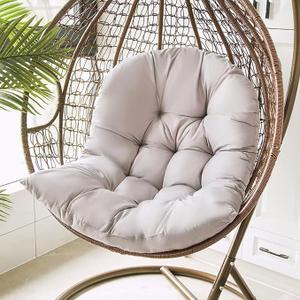 Egg Chair Cushion Replacement for Hanging Egg Chair Thicken Comfortable Hanging Chair Cushion Outdoor Grey(Only Cushion) Hammock Chair Cushion