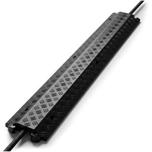 Pyle Durable Cable Protection Ramp Cover - Supports 11000lbs Single Channel Heavy Duty Hose and Cord Track Floor Protection, 39.4 x 5.11 x 0.78 Cable Concealer for Indoor Outdoor Use
