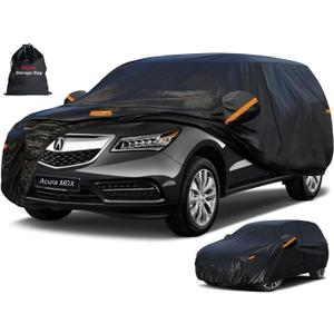 Kayme 7 Layers SUV Car Cover Custom Fit for Acura MDX (2001-2025) Waterproof All Weather for Automobiles, Outdoor Full Cover Rain Sun UV Protection.Black