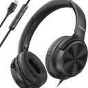 Cowyawn USB C Headphones Wired, Over Ear USB C Wired Headphones with Microphone, HD Stereo Sound, Volume Control, Foldable USB Type C Headphones for Adult/Teens/Computer/Laptop/iPhone 15/16/17, Black
