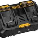 DEWALT 12/20V MAX Battery Charger, Corded, Dual Charging Station, 2-USB Ports Included (DCB102)