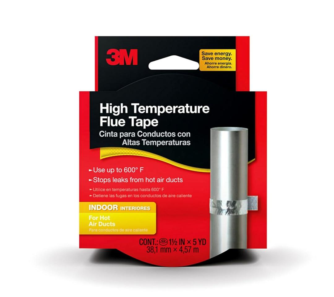 3M High Temperature Flue Tape, High Heat Sealing Tape up to 600 degrees, 15-Foot Roll (1.5 in x 15 ft (Pack of 1))