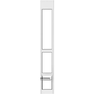 Hakuna Pets White Glass Patio Pet Door for Sliding Doors, Medium | Adjustable Height up to 83.5, Damage-Free or Permanent Install, Locking Panel Included