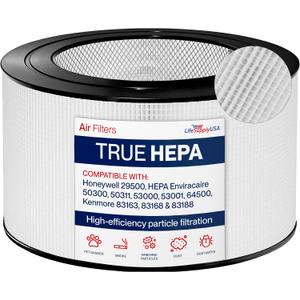 29500 HEPA Filter + 2 Carbon Pre-Filters Replacement Compatible with Honeywell Enviracaire 50300 50311 53000 53001 64500 Air Purifiers Kenmore 83163 83168 83188 by LifeSupplyUSA