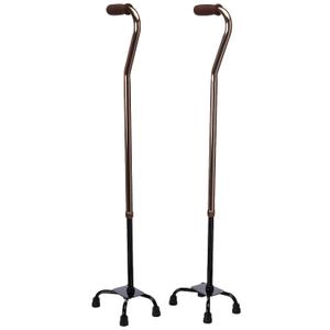 Medline Quad Cane, Small Base, Bronze - Reliable Mobility Aid for Stability and Balance, Supports up to 300 lbs, Pack of 2