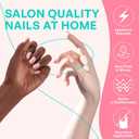 Soft Gel Round Press on Nails Pink Spring Summer Thick Reusable Fake Nails | GJZEZ 16 Sizes - 32 Pcs Opaque Glossy Finish Salon Quality Durable Waterproof Medium Acrylic Faux Nail Kits Gifts for Women