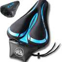 YLG Bike Seat Cover, Memory Foam & Gel Bike Seat Cushion Cover for Men Women, Comfortable Bicycle Seat Cover for Peloton/Fixed/Cruiser/Indoor/Outdoor Bike seat with Waterproof Cover
