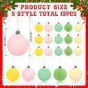 45 Pcs Pastel Christmas Bulbs Ornaments for Christmas Tree Set 15 Pcs 3.15'' Pastel Candy Balls 30 Pcs Velvet Bows Decor Set Macaron Xmas Tree Hanging Ornaments Wreath Garland Decor