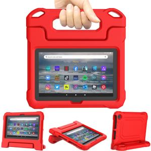 Lainergie Tablet Case for Kids, Lightweight Shockproof Kid-Proof Cover,Red