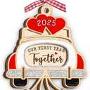 3 x Wedding Gifts 2025, Double Layers Wooden First Christmas Married Ornament, Wedding Gift for Couples, Unique Bridal Shower Bride Gift for Newlywed