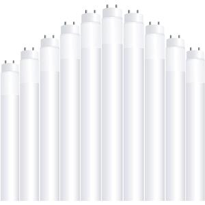 Feit Electric T848/850/B/LED/2/5 4FT T8 LED Tube Light, Type B Ballast Bypass, Ballast Removal Required, 18W=32W, 5000K Daylight, Double-End Powered, F32T8 Fluorescent Tube Replacement, UL, Pack of 10