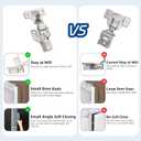 Chibery 10 Pack 1/4" Partial Overlay Soft Close Concealed Hinge for Face Frame Frameless Door, 3D Adjustment, Clip-on Plate, Slow Self Closing Hidden Satin Nickel, 105 Stainless Steel Hinges, 3/8"
