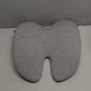 C CUSHION LAB Extra Dense Lumbar Pillow - Patented Ergonomic Multi-Region Firm Back Support for Lower Back Pain Relief - Lumbar Support Cushion with Strap for Office Chair, Car, Sofa, Plane - Grey