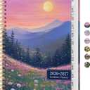 Planner 2026–2027, Academic Monthly Weekly Spiral Calendar, July 2026 – June 2027, Hardcover Agenda Notebook with Tabs, 8.5" x 11", Perfect for Students, Teachers, School & Daily Planning - Twilight Bloom