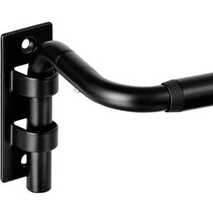 ENJOYBASICS Blackout Curtain rod for windows 48 to 84, 5/8 in Wrap Around Curtain Rods for Bedroom, Living Room, Adjustable from 30 to 86 Inches, Matte Black