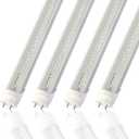2FT T8 LED Tube Light,12W(30W Equivalent), 1560LM,Led Replacement F20T10 T20T12 Flourescent Tube,5000K, Dual Ended Power, Clear Cover(4-Pack) (4 Count (Pack of 1))
