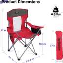 Byliable Camping Chairs Lawn Portable Foldable Camp Folding Lightweight Chair for Adults with Drink Holder and Cooler Pouch Outdoor for Camping, Lawn, Sports, Picnic, Beach, Music Festival, Red